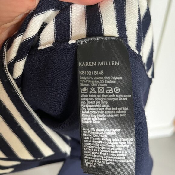 Karen Millen Knit mini-dress navy stripe size 2 - Picture 7 of 10